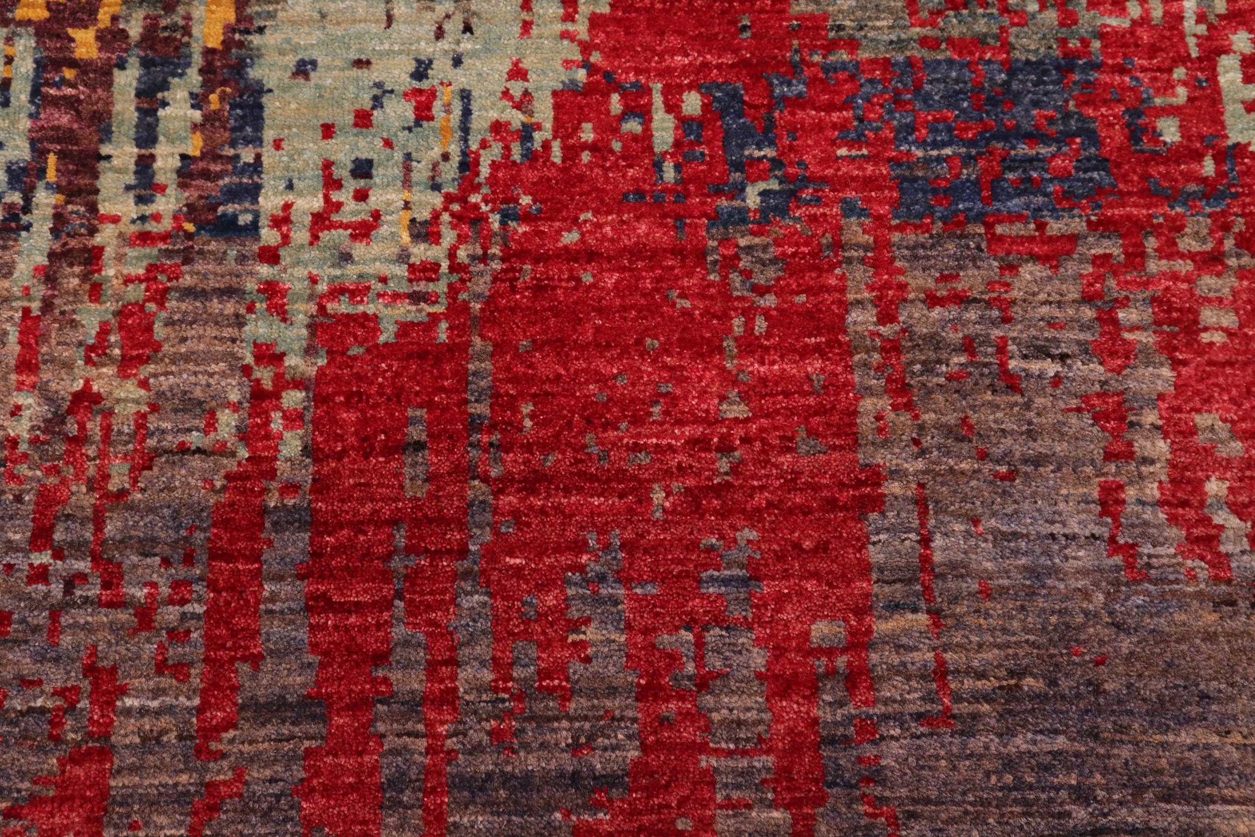 handmade Modern Modern Rust Red Hand Knotted RECTANGLE WOOL&SILK area rug 6' x 9'