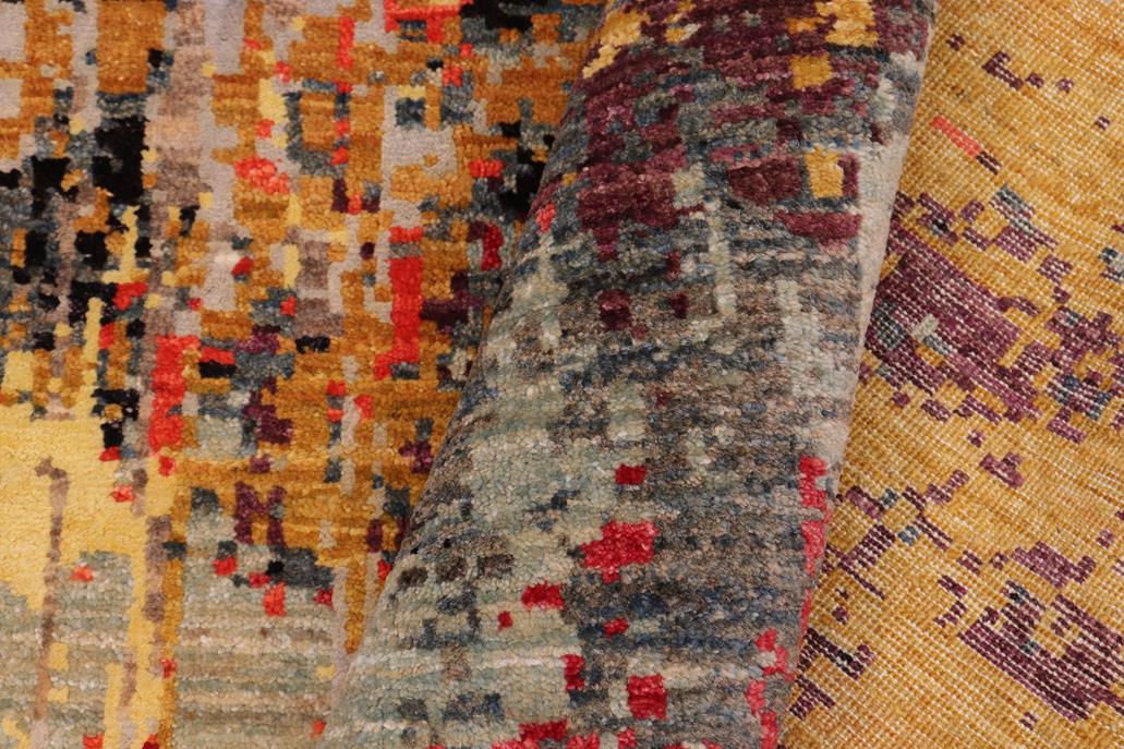 handmade Modern Modern Rust Red Hand Knotted RECTANGLE WOOL&SILK area rug 6 x 9