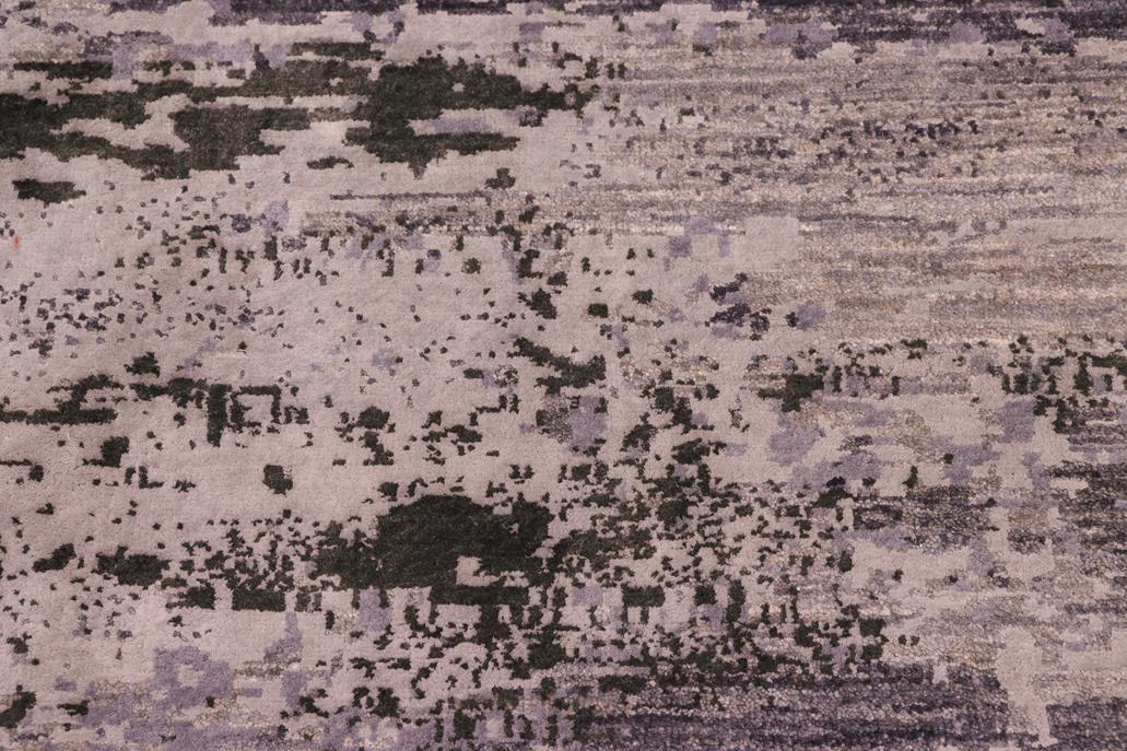 handmade Modern Modern Gray Charcoal Hand Knotted RECTANGLE WOOL&SILK area rug 8 x 10