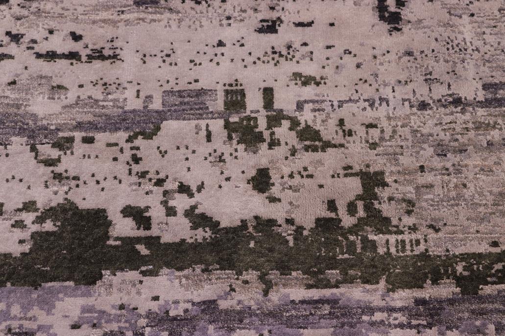 handmade Modern Modern Gray Charcoal Hand Knotted RECTANGLE WOOL&SILK area rug 8 x 10