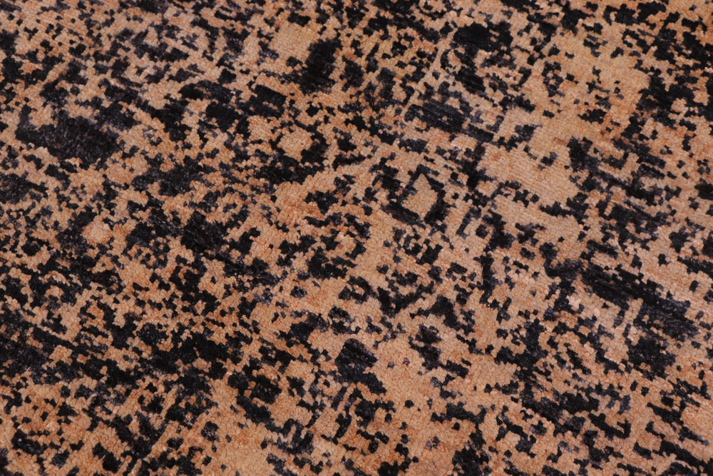 handmade Modern Modern Black Beige Hand Knotted RECTANGLE 100% WOOL area rug 9' x 12'