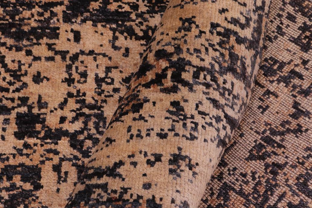 handmade Modern Modern Black Beige Hand Knotted RECTANGLE 100% WOOL area rug 9 x 12