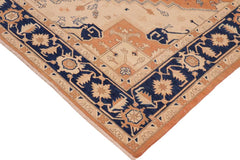handmade Traditional Heriz Orange Blue Hand Knotted RECTANGLE 100% WOOL area rug 10 x 14