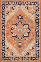 handmade Traditional Heriz Orange Blue Hand Knotted RECTANGLE 100% WOOL area rug 10 x 14