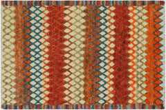 handmade Geometric Moroccan Hi Beige Blue Hand Knotted RECTANGLE 100% WOOL area rug 5' x 8'