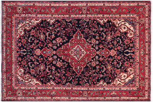 handmade Traditional Kashan Blue Red Hand Knotted RECTANGLE 100% WOOL area rug 4 x 6