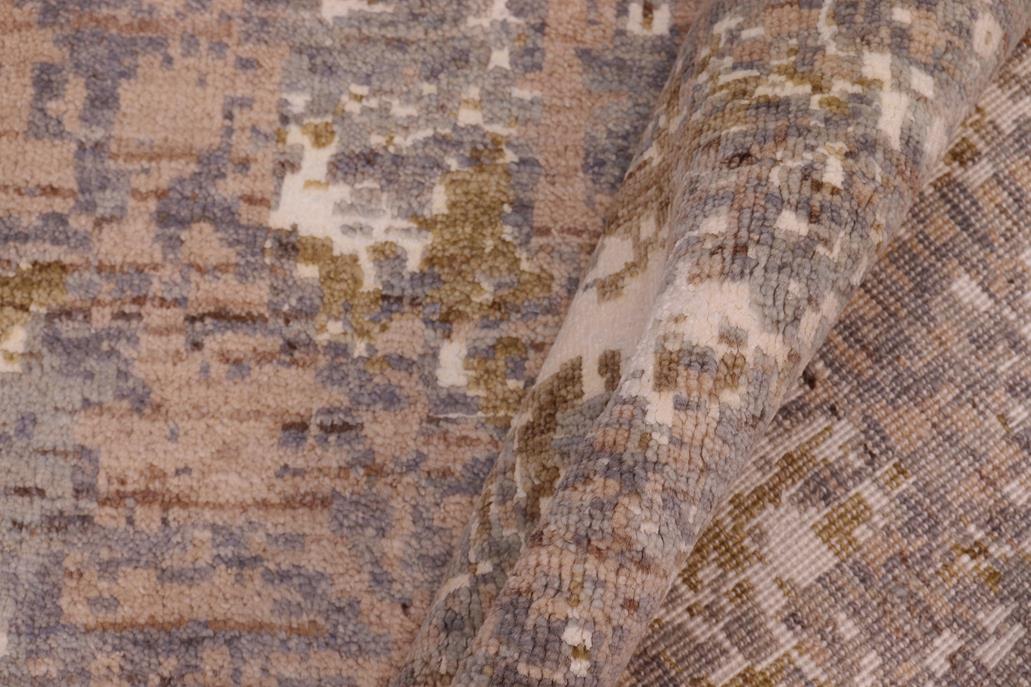 handmade Modern Modern Gray Brown Hand Knotted RECTANGLE WOOL&SILK area rug 8 x 10