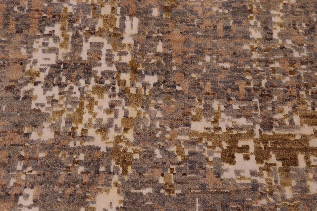 handmade Modern Modern Gray Brown Hand Knotted RECTANGLE WOOL&SILK area rug 8 x 10