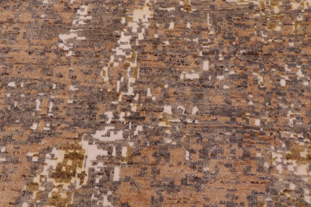 handmade Modern Modern Gray Brown Hand Knotted RECTANGLE WOOL&SILK area rug 8 x 10