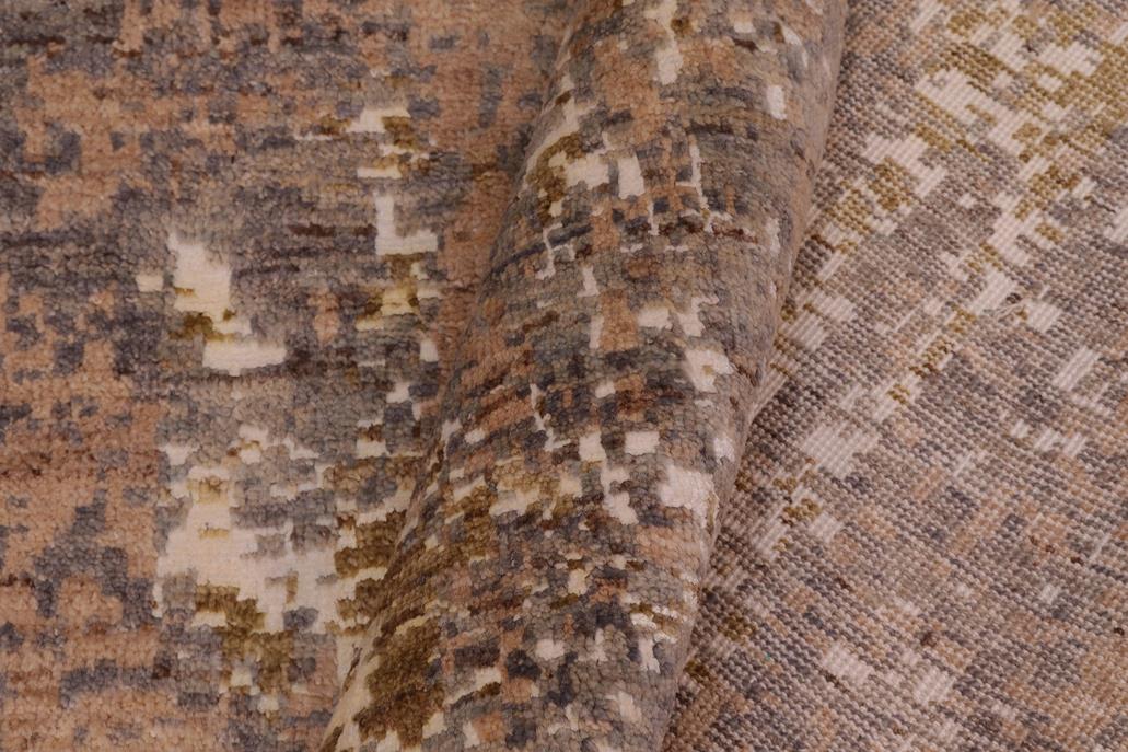 handmade Modern Modern Gray Brown Hand Knotted RECTANGLE WOOL&SILK area rug 8 x 10