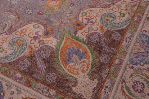 handmade Vintage Tabriz Gray Tan Hand Knotted RECTANGLE 100% WOOL area rug 10' x 12'