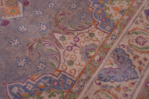 handmade Vintage Tabriz Gray Tan Hand Knotted RECTANGLE 100% WOOL area rug 10' x 12'