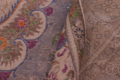 handmade Vintage Tabriz Gray Tan Hand Knotted RECTANGLE 100% WOOL area rug 10' x 12'