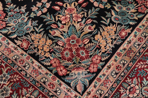 handmade Traditional Abusson Black Red Hand Knotted RECTANGLE 100% WOOL area rug 9x12