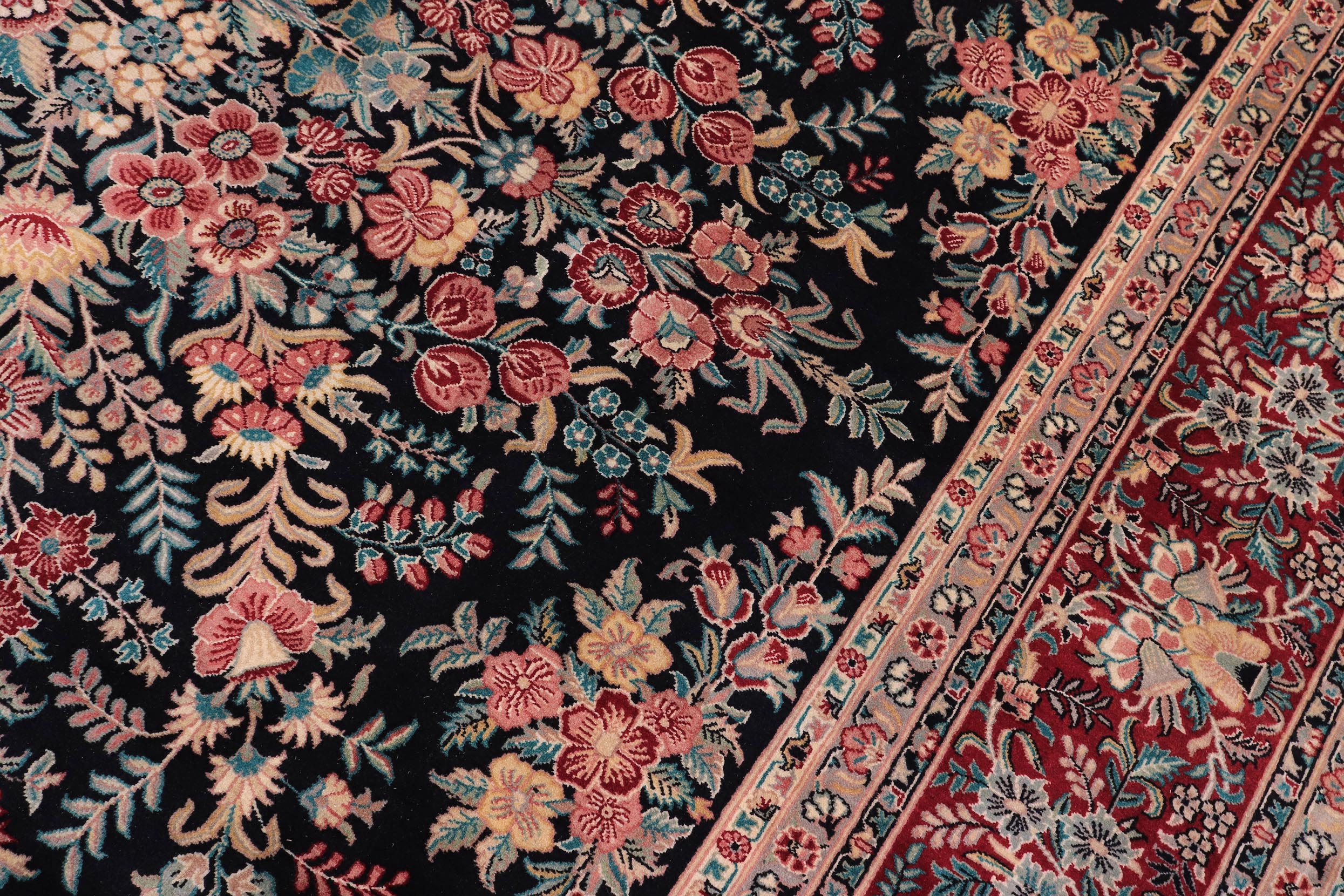 handmade Traditional Abusson Black Red Hand Knotted RECTANGLE 100% WOOL area rug 9x12