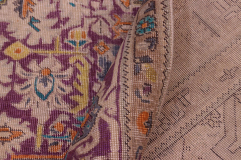 handmade Vintage Tabriz Blue Purple Hand Knotted RECTANGLE 100% WOOL area rug 8' x 11'