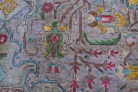 handmade Vintage Tabriz Gray Blue Hand Knotted RECTANGLE 100% WOOL area rug 6' x 10'