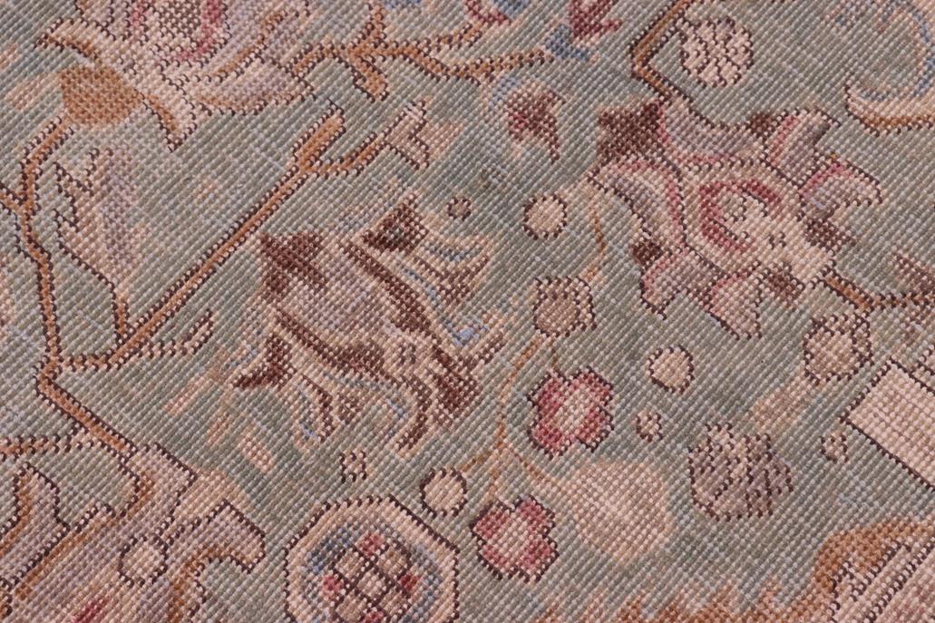 handmade Vintage Tabriz Green Gray Hand Knotted RECTANGLE 100% WOOL area rug 8 x 11