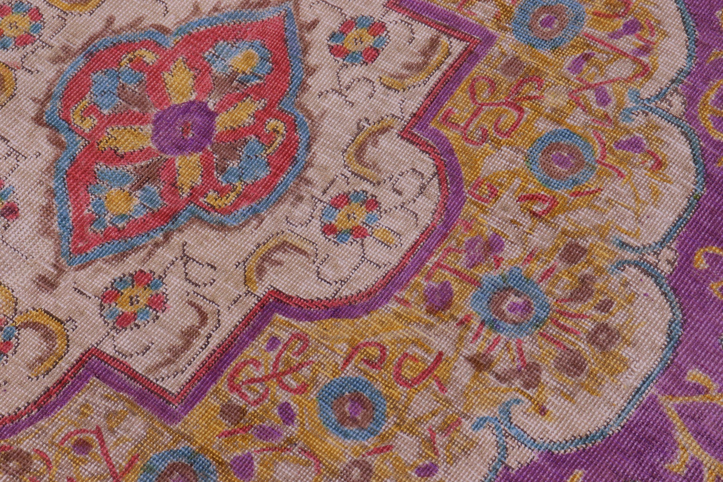 handmade Vintage Tabriz Light Purpl Yellow Hand Knotted RECTANGLE 100% WOOL area rug 9' x 12'