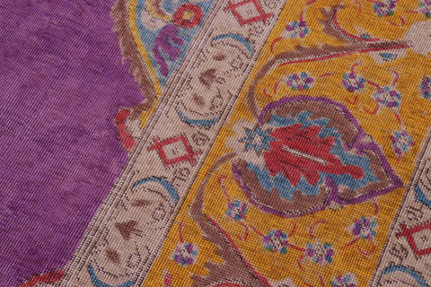 handmade Vintage Tabriz Light Purpl Yellow Hand Knotted RECTANGLE 100% WOOL area rug 9' x 12'