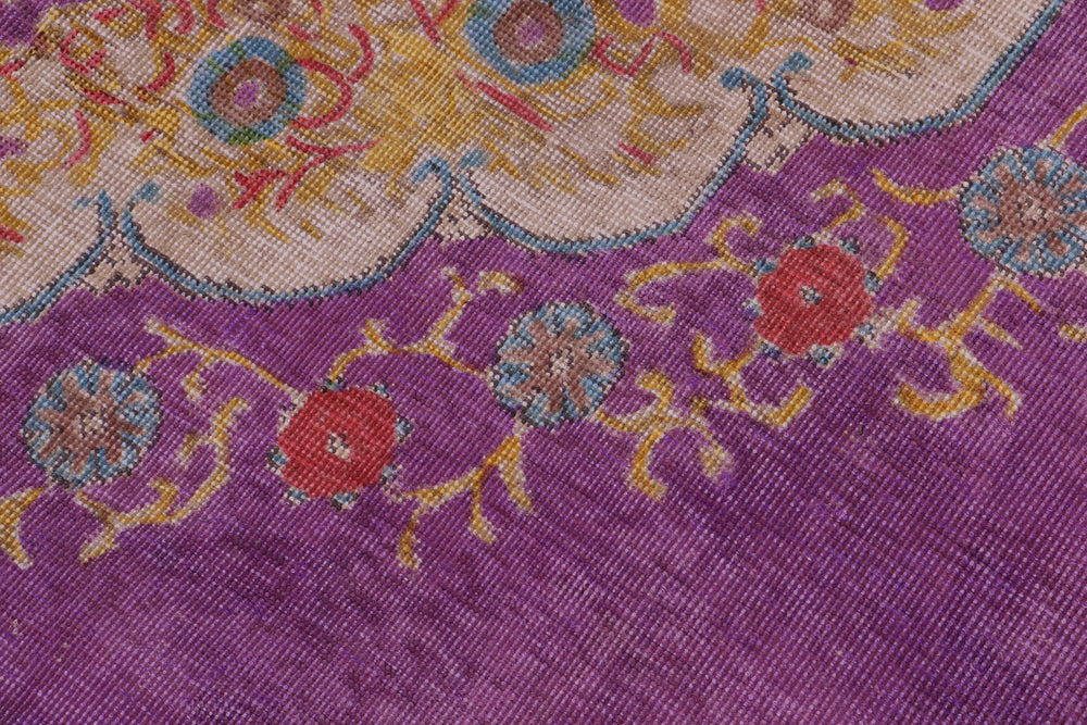 handmade Vintage Tabriz Light Purpl Yellow Hand Knotted RECTANGLE 100% WOOL area rug 9' x 12'