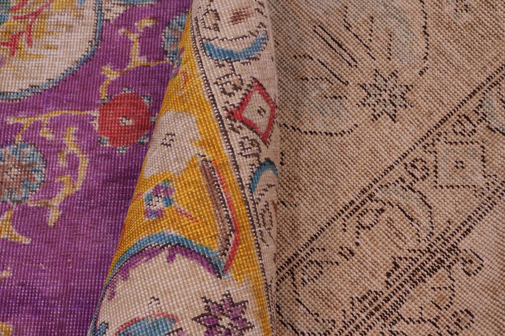 handmade Vintage Tabriz Light Purpl Yellow Hand Knotted RECTANGLE 100% WOOL area rug 9 x 12