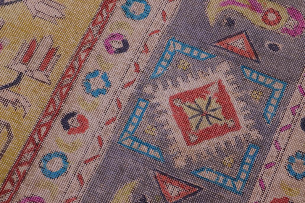 handmade Vintage Tabriz Yellow Gray Hand Knotted RECTANGLE 100% WOOL area rug 9 x 12