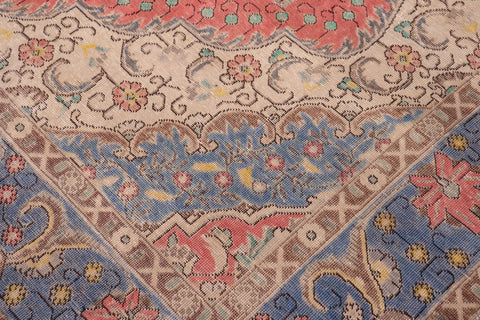 handmade Vintage Tabriz Red Blue Hand Knotted RECTANGLE 100% WOOL area rug 9' x 13'