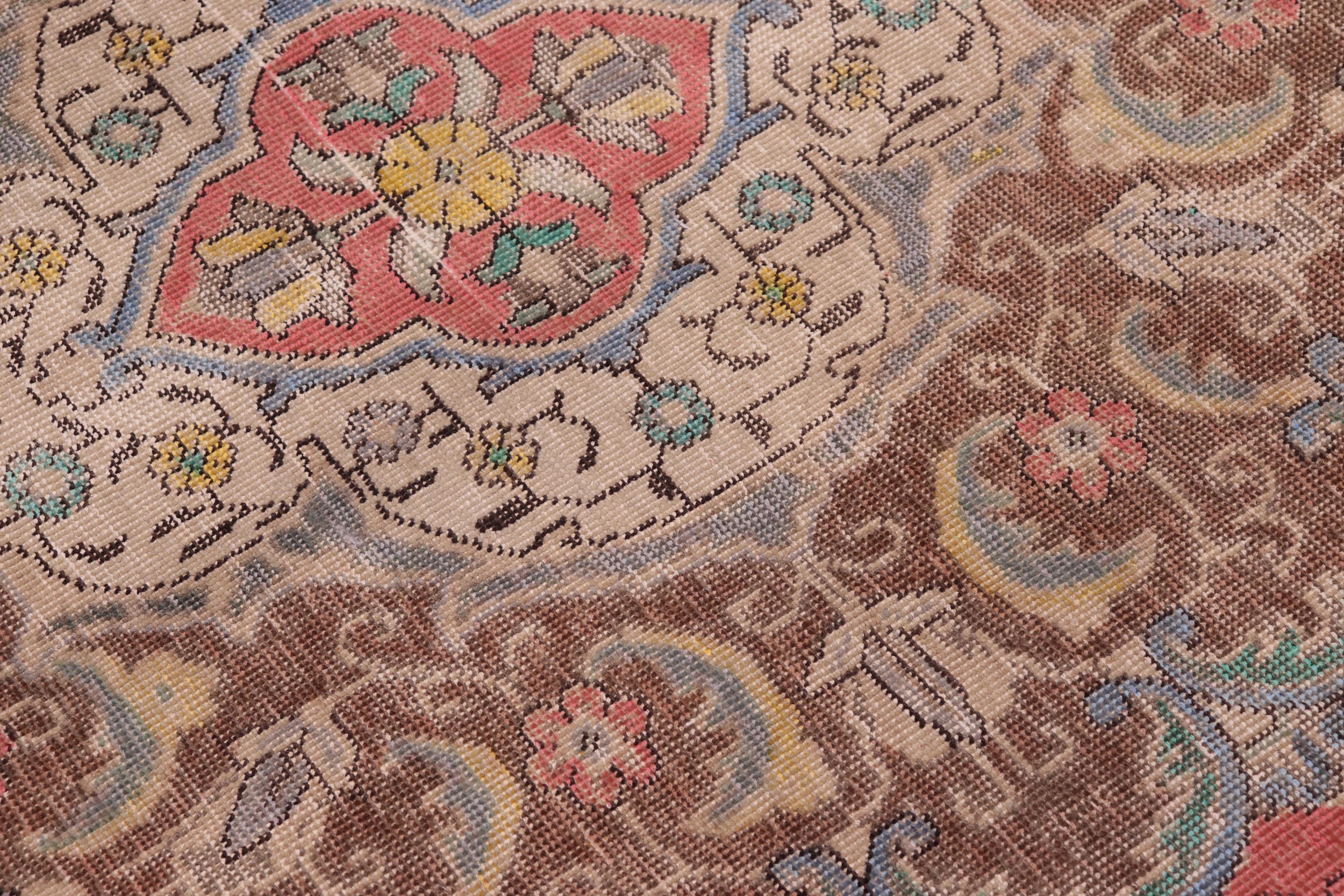 handmade Vintage Tabriz Red Blue Hand Knotted RECTANGLE 100% WOOL area rug 9' x 13'