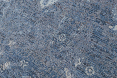 handmade Modern Modern Blue Gray Hand Knotted RECTANGLE WOOL&SILK area rug 12' x 15'