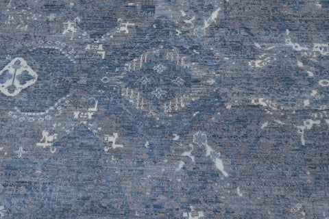 handmade Modern Modern Blue Gray Hand Knotted RECTANGLE WOOL&SILK area rug 12' x 15'