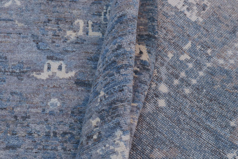 handmade Modern Modern Blue Gray Hand Knotted RECTANGLE WOOL&SILK area rug 12' x 15'