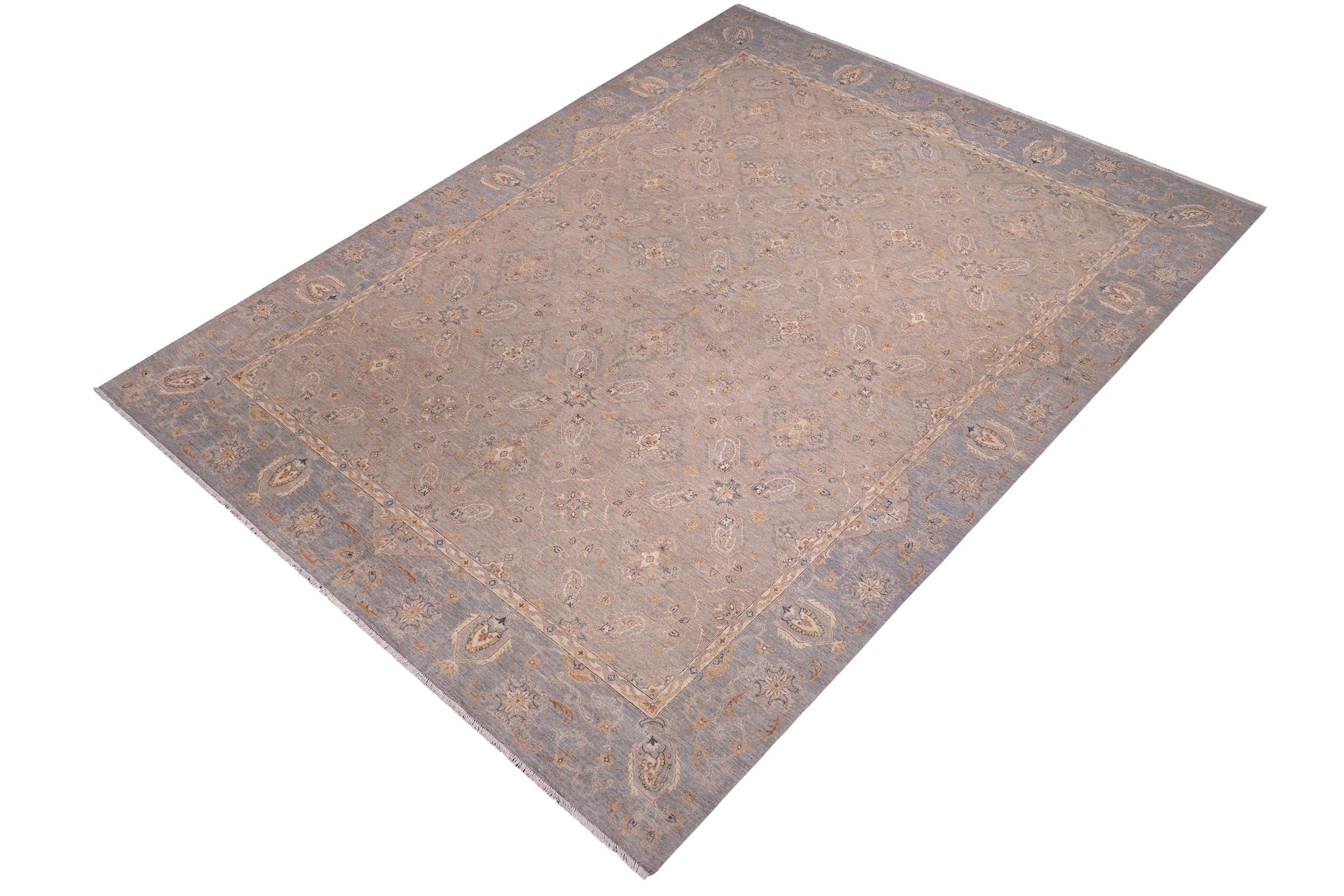 handmade Traditional Kafkaz Gray Blue Hand Knotted RECTANGLE 100% WOOL area rug 12x15