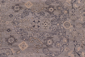 handmade Modern Modern Blue Beige Hand Knotted RECTANGLE 100% WOOL area rug 10' x 14'