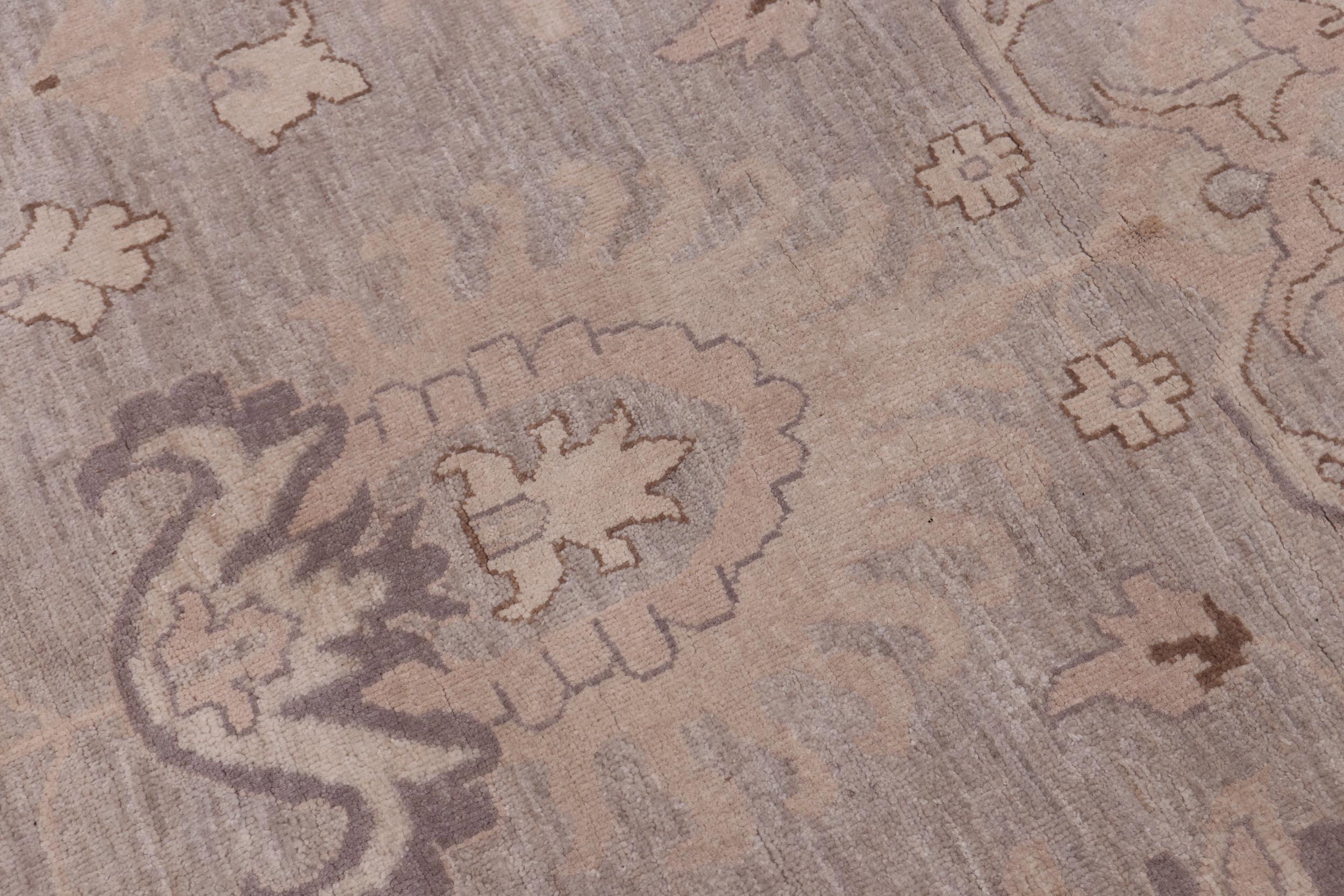 handmade Transitional Kafkaz Gray Tan Hand Knotted RECTANGLE 100% WOOL area rug 12' x 18'