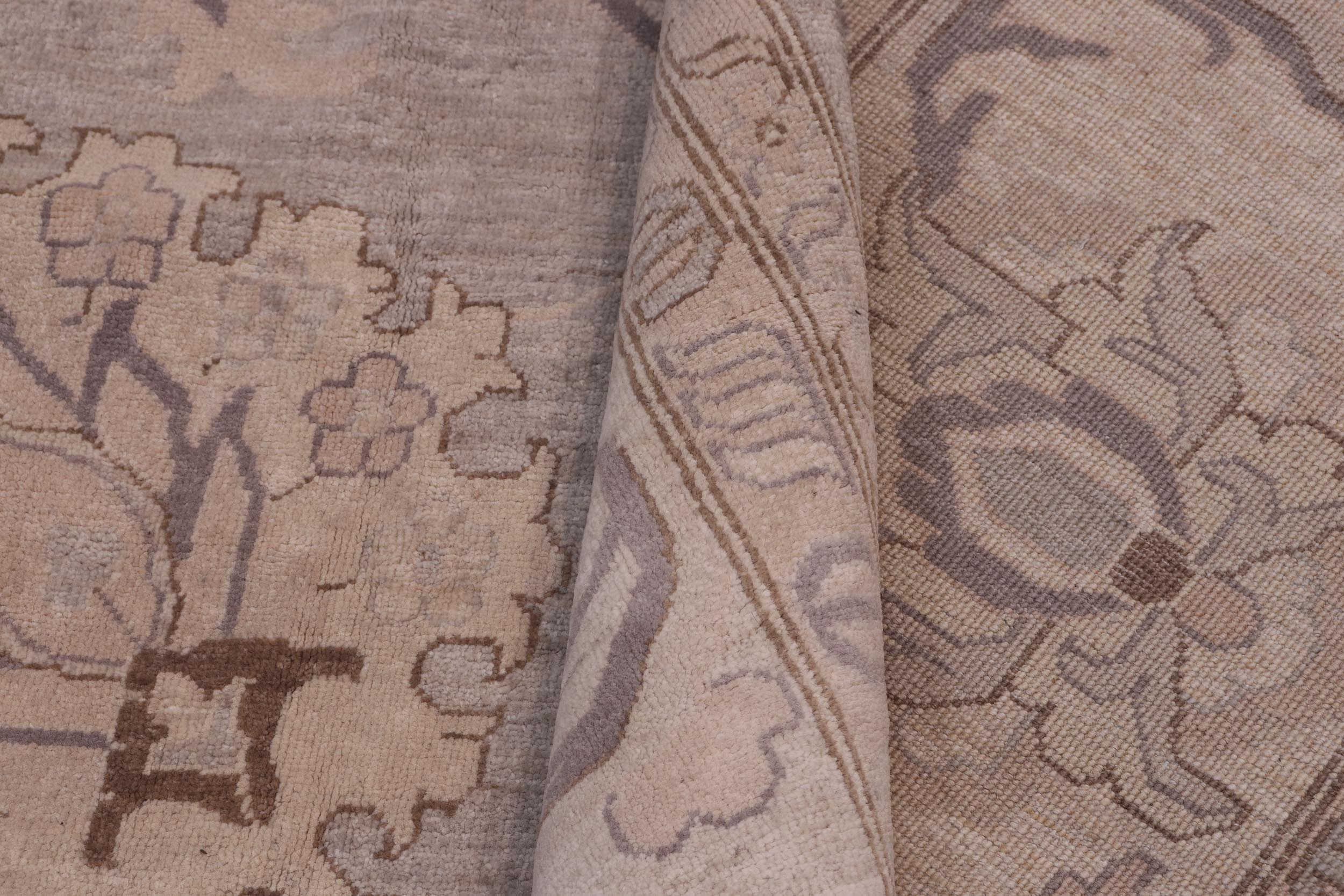 handmade Transitional Kafkaz Gray Tan Hand Knotted RECTANGLE 100% WOOL area rug 12' x 18'