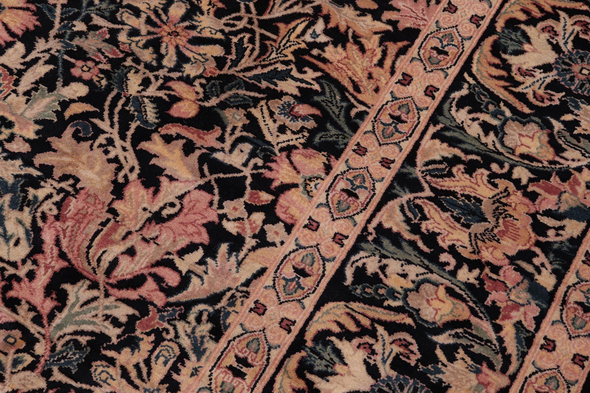 handmade Transitional Gulshanayub Black Beige Hand Knotted RECTANGLE 100% WOOL area rug 8x10