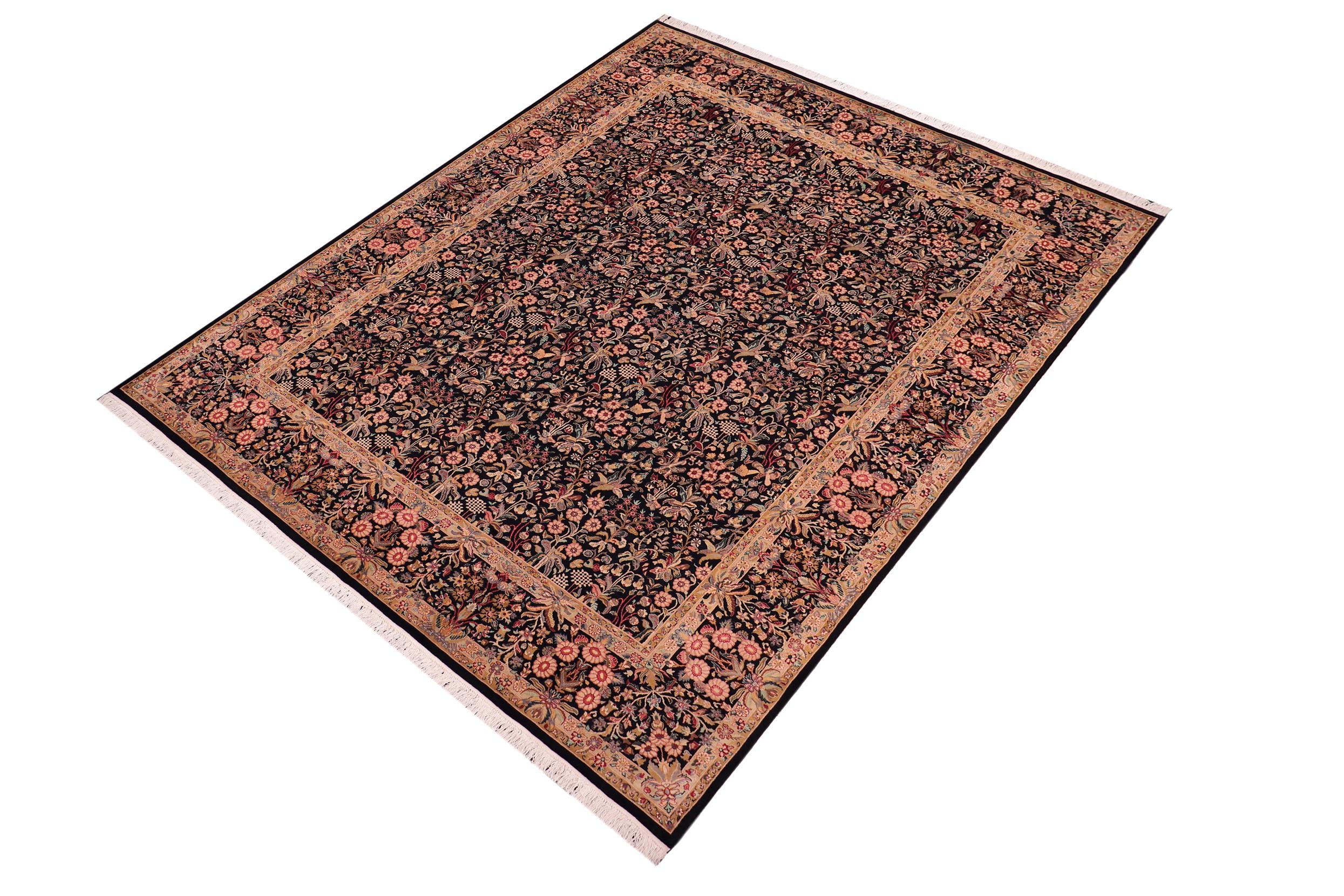 handmade Transitional Gulshan Black Black Hand Knotted RECTANGLE 100% WOOL area rug 9x12