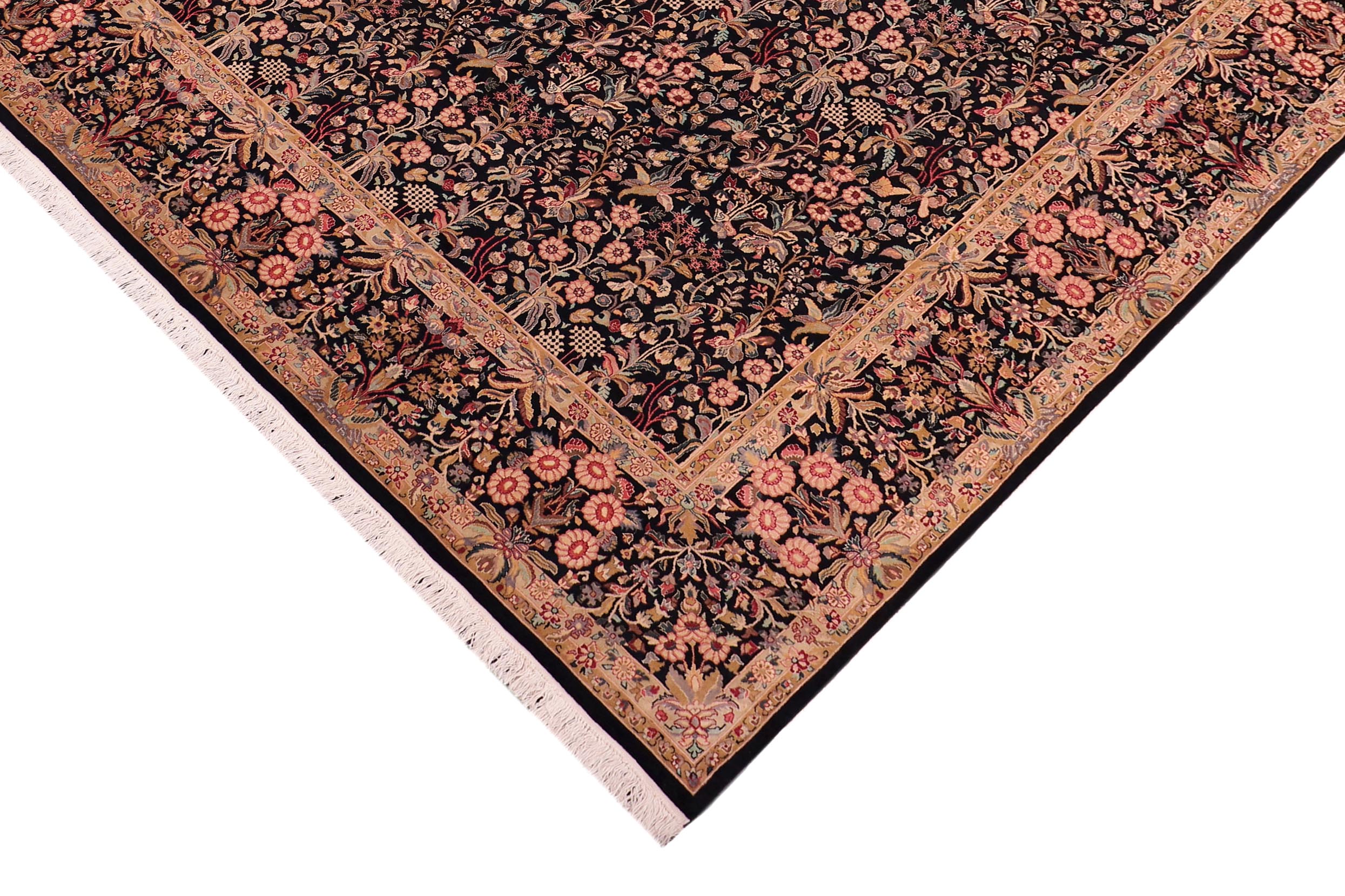 handmade Transitional Gulshan Black Black Hand Knotted RECTANGLE 100% WOOL area rug 9x12