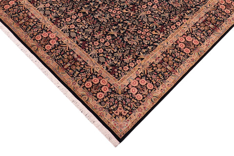 handmade Transitional Gulshan Black Black Hand Knotted RECTANGLE 100% WOOL area rug 9x12