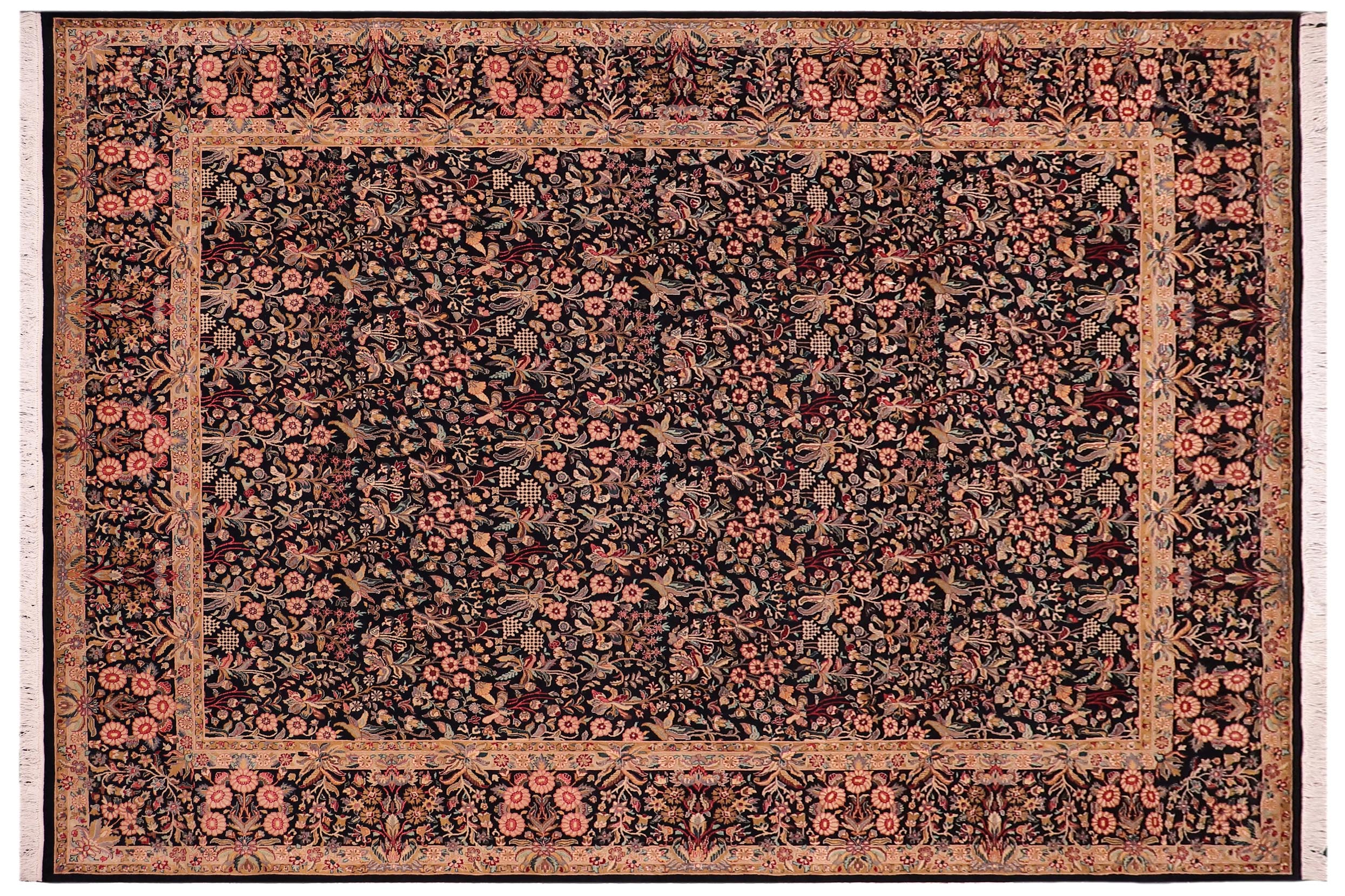handmade Transitional Gulshan Black Black Hand Knotted RECTANGLE 100% WOOL area rug 9x12
