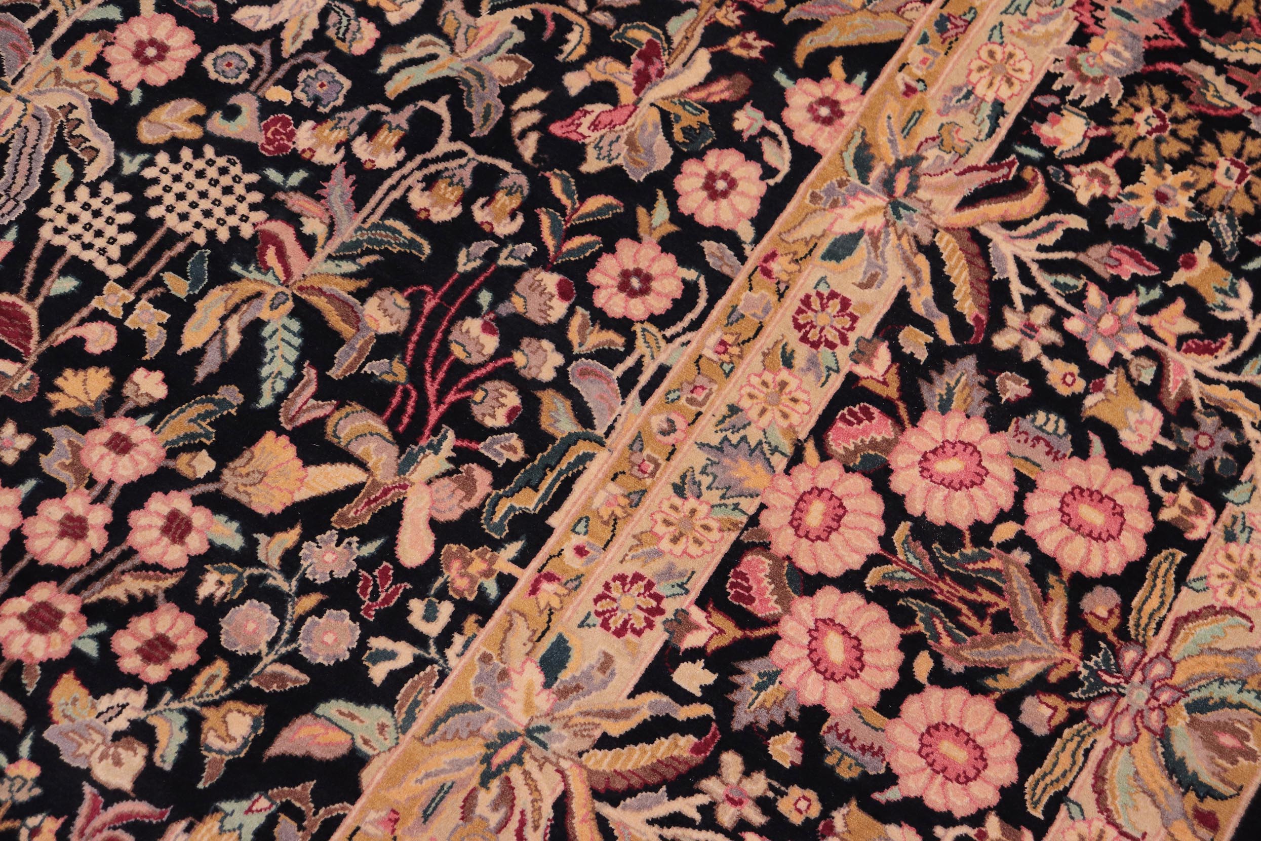 handmade Transitional Gulshan Black Black Hand Knotted RECTANGLE 100% WOOL area rug 9x12