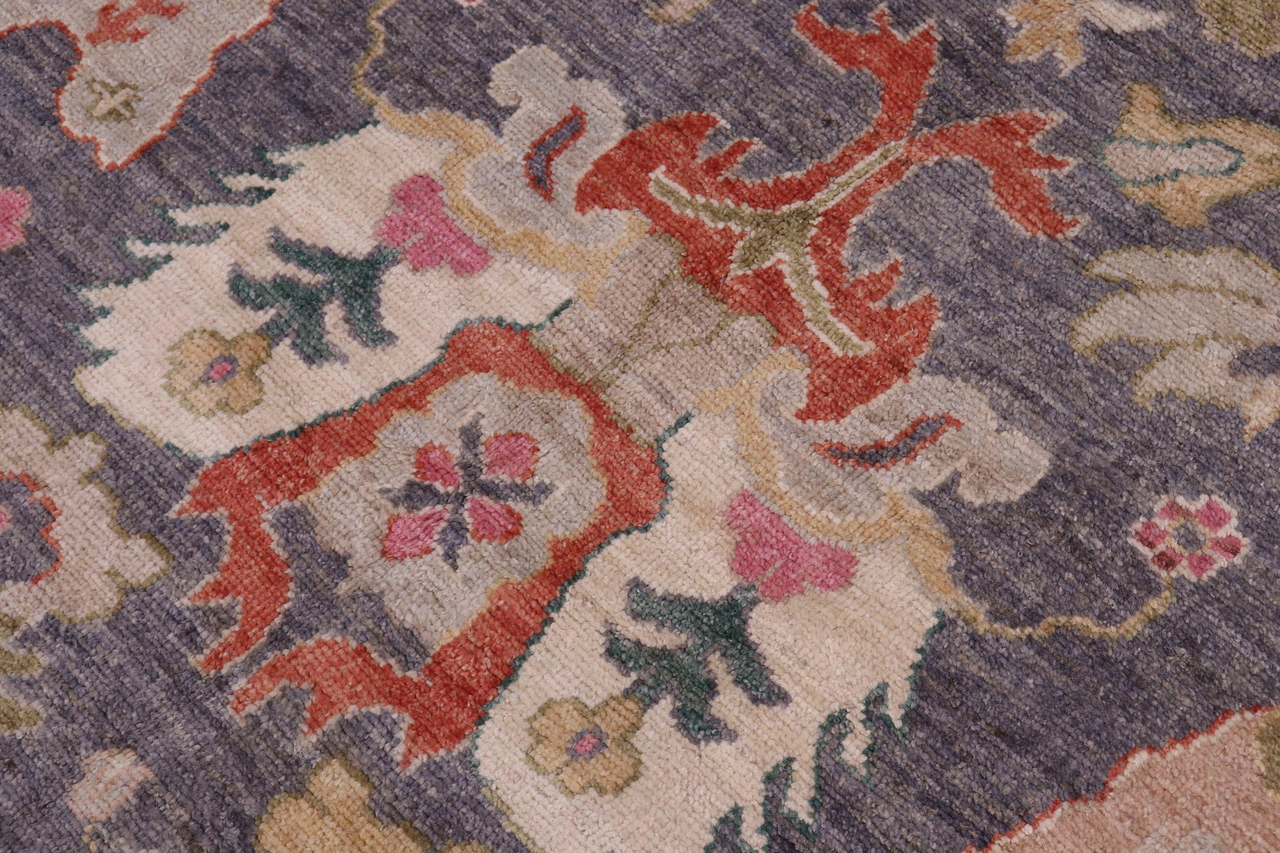 handmade Traditional Oushak Gray Beige Hand Knotted RECTANGLE 100% WOOL area rug 12' x 15'