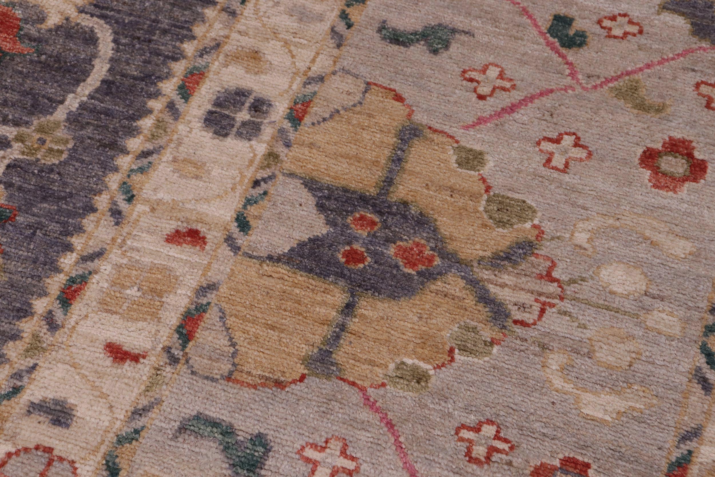 handmade Traditional Oushak Gray Beige Hand Knotted RECTANGLE 100% WOOL area rug 12' x 15'