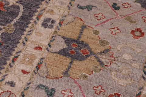 handmade Traditional Oushak Gray Beige Hand Knotted RECTANGLE 100% WOOL area rug 12' x 15'