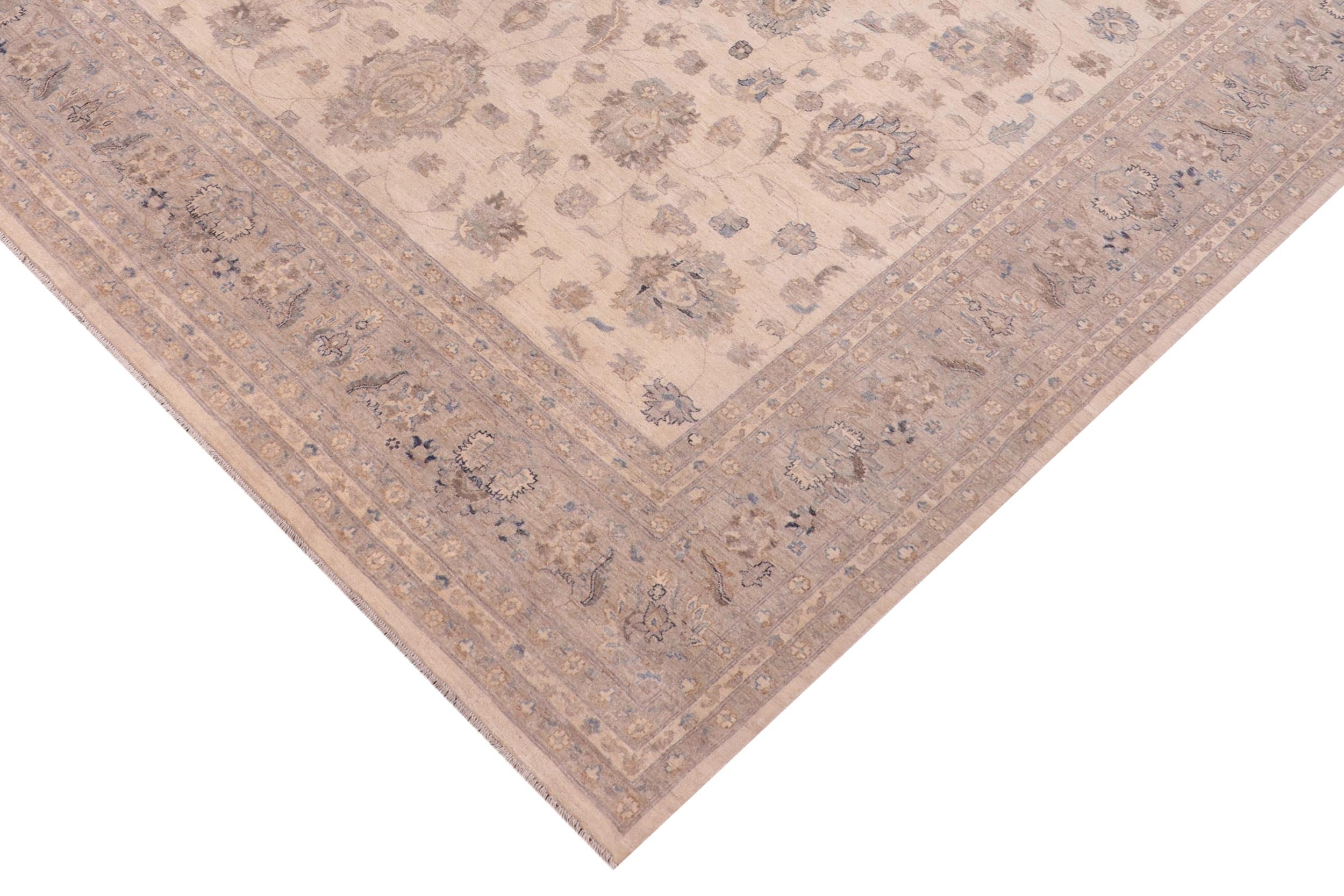 handmade Traditional Kafkaz Beige Tan Hand Knotted RECTANGLE 100% WOOL area rug 12x15