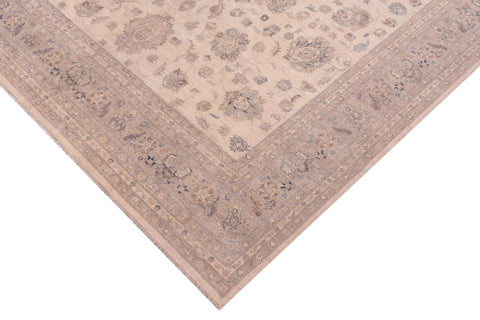 handmade Traditional Kafkaz Beige Tan Hand Knotted RECTANGLE 100% WOOL area rug 12x15