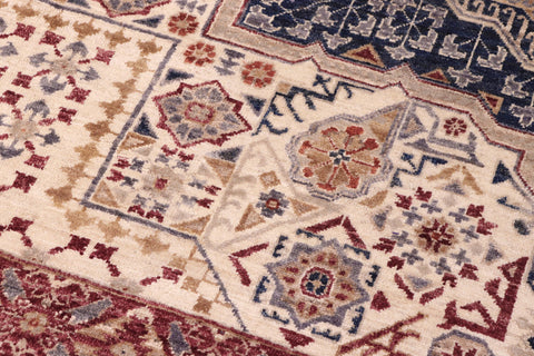 handmade Geometric Mamluk Beige Burgundy Hand Knotted RECTANGLE 100% WOOL area rug 10 x 14