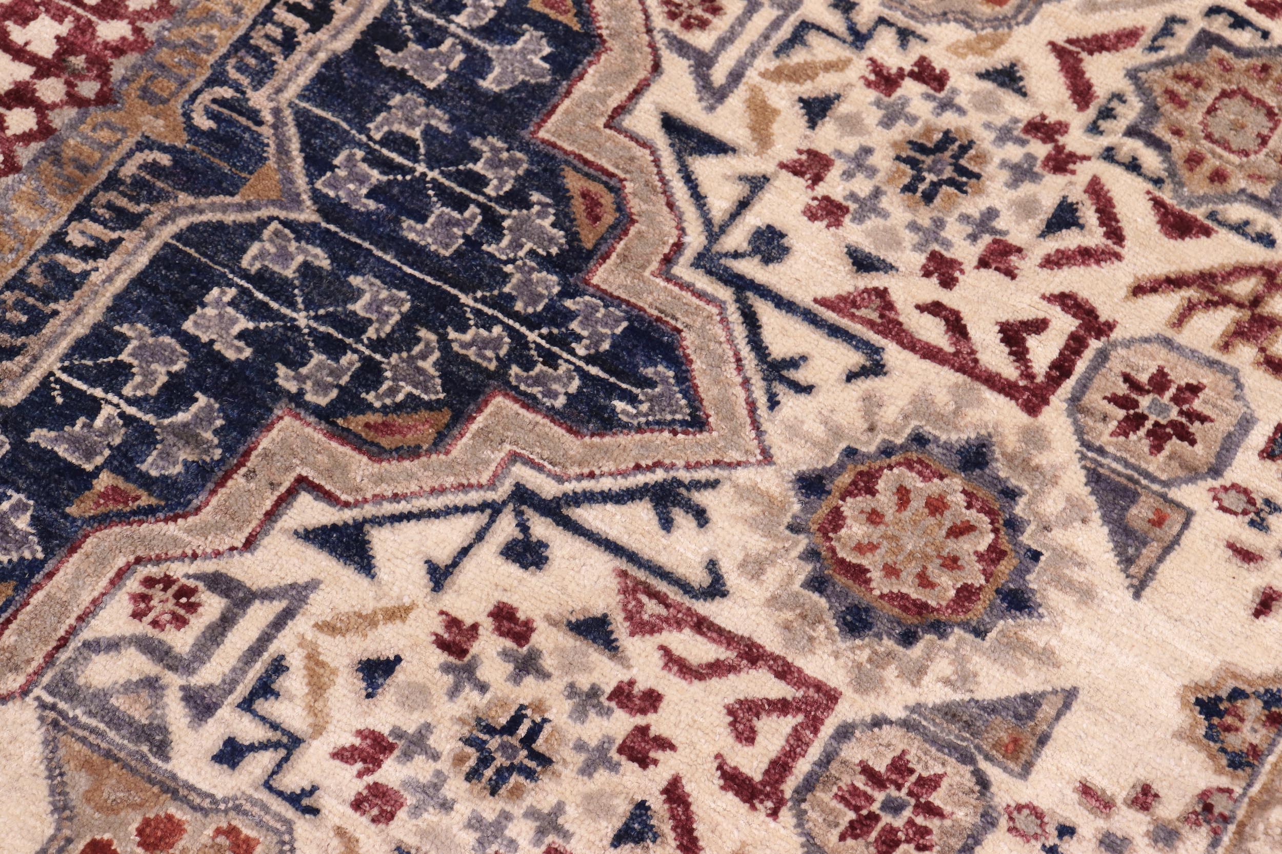 handmade Geometric Mamluk Beige Burgundy Hand Knotted RECTANGLE 100% WOOL area rug 10 x 14