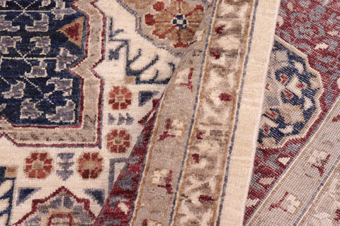 handmade Geometric Mamluk Beige Burgundy Hand Knotted RECTANGLE 100% WOOL area rug 10 x 14